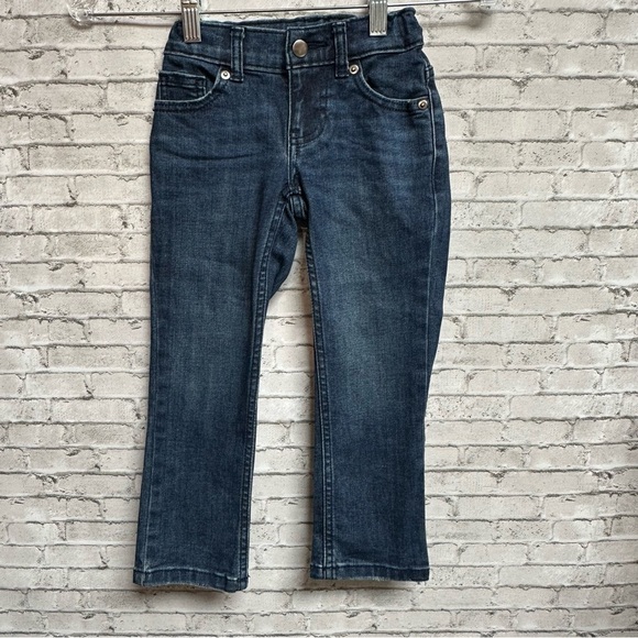 Wonder Nation Toddler Girls Size 4 Dark Wash Straight Leg Jeans - Picture 1 of 9